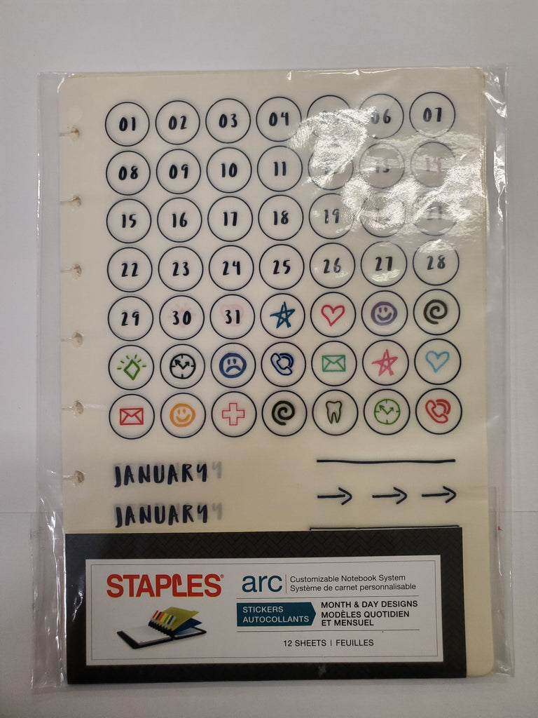 Discbound Month/Day Planner Stickers