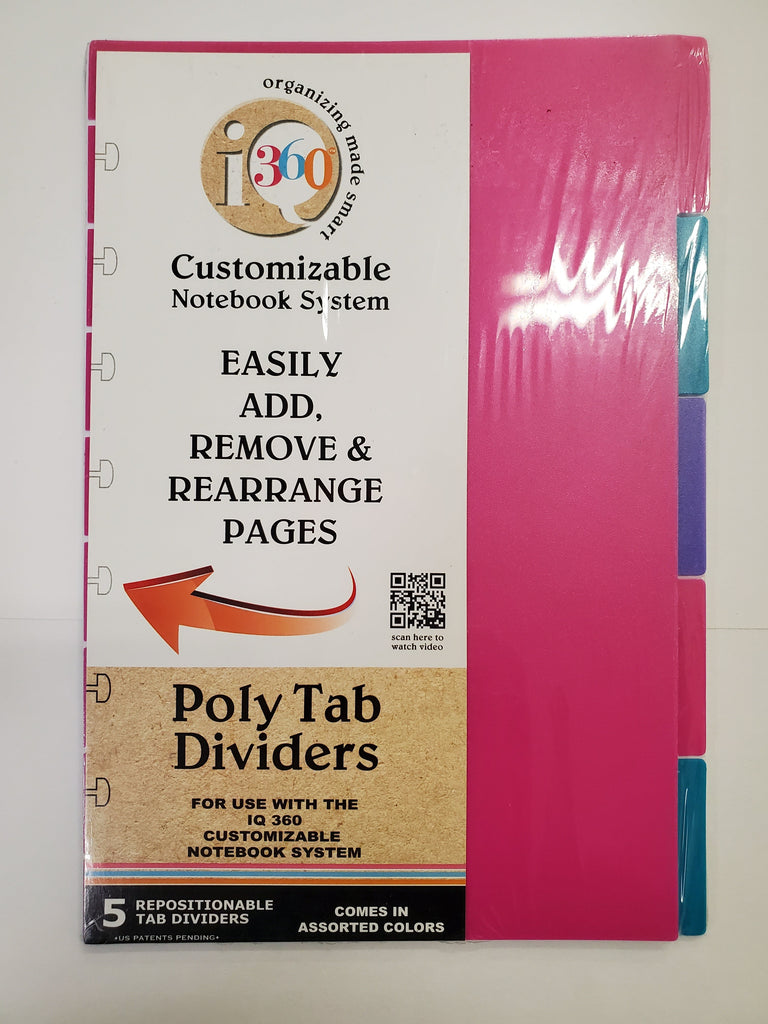 Discbound Tabbed Dividers - Junior - PINK-TURQUOISE-PURPLE