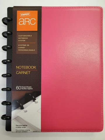 Discbound Notebook - Junior LEATHER Cover - PINK